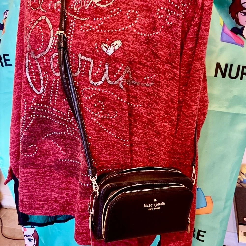 Kate spade Staci zip around mini black leather Crossbody - Picture 4 of 14